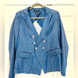 White House Black Market denim blazer EUC size 10